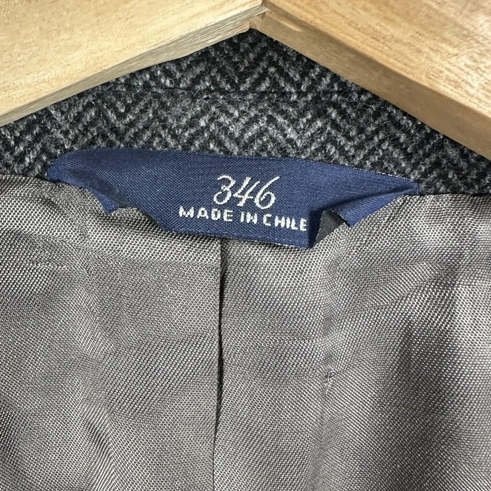 Brooks‎ Brothers Blazer Mens XL 45 Gray Herringbone Lambswool Sport Coat Jacket